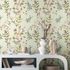 Non-woven wallpaper leaves floral green brown 78212-1 1