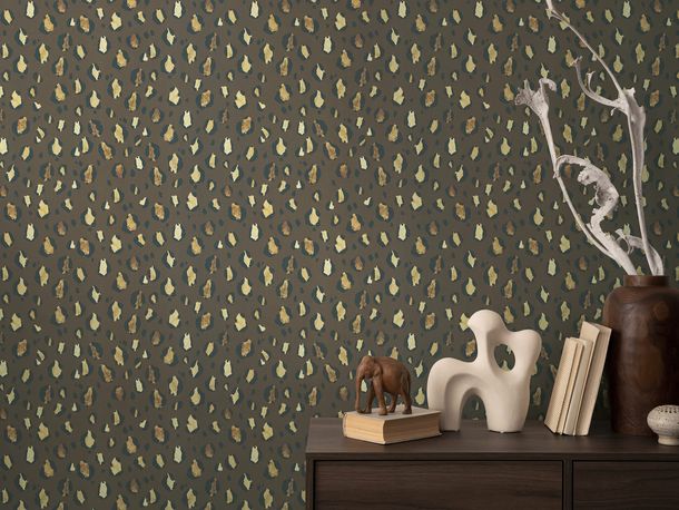 Non-woven wallpaper Leo fur look brown beige 78216-3