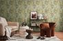 Non-woven wallpaper animals exotic green beige 78218-1 1