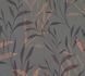 Non-woven wallpaper floral leaves grey brown 78222-2 2