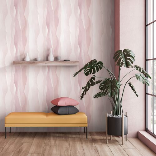 Non-woven wallpaper watercolor look modern pink cream 81633