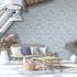 Non-woven wallpaper tile concrete look blue grey 81656 3