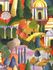 Non-woven wallpaper art paintings green yellow pink 81661 2