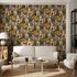 Non-woven wallpaper art paintings green yellow pink 81661 1
