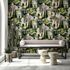 Non-woven wallpaper art paintings green grey brown 81663 3