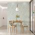 Non-woven wallpaper floral cream green metallic 82442 3