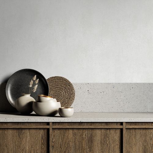 Non-woven wallpaper plain concrete look light grey 82469