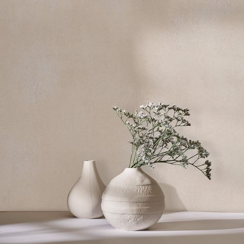 Non-woven wallpaper plain concrete look beige cream 82472