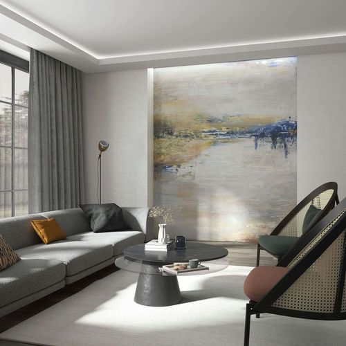 Photo wallpaper plaster look watercolor grey beige 35499