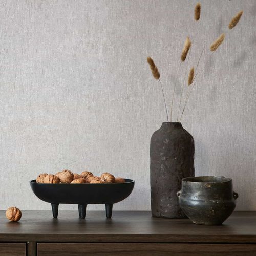 Non-woven wallpaper plain used look light grey 35523