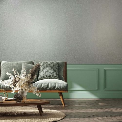 Non-woven wallpaper floral shabby grey blue metallic 35529