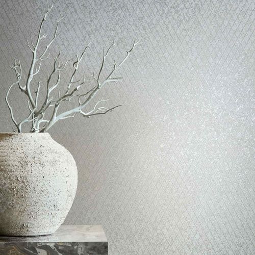 Non-woven wallpaper graphic grey silver metallic 35536