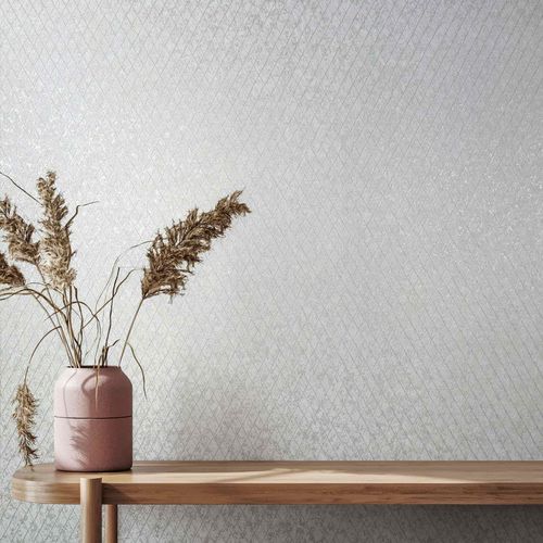 Non-woven wallpaper graphic white pearl gloss 35537