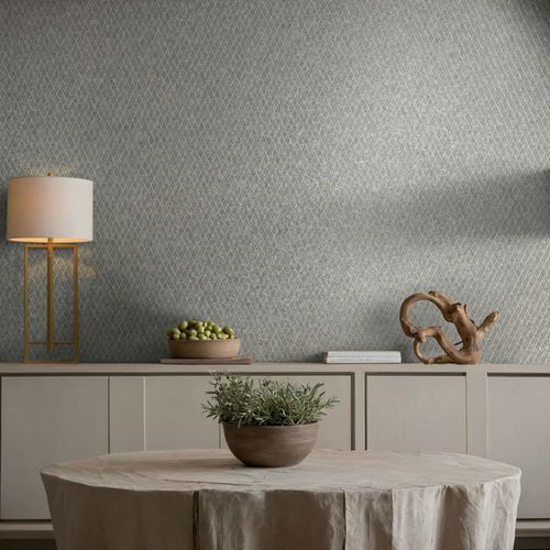 Non-woven wallpaper graphic grey cream metallic 35538