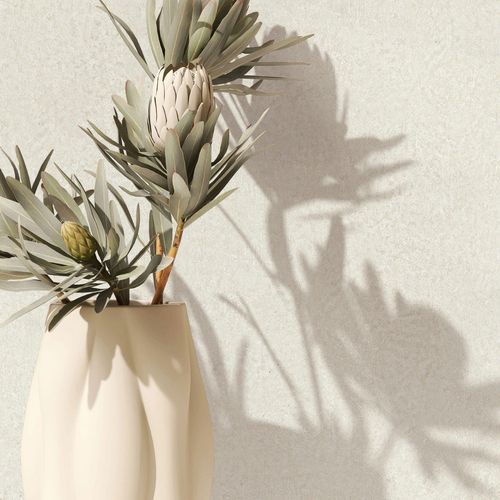 Non-woven wallpaper plain concrete look beige cream 35545