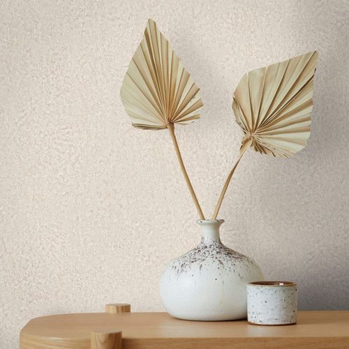 Non-woven wallpaper plain concrete look cream beige 35547
