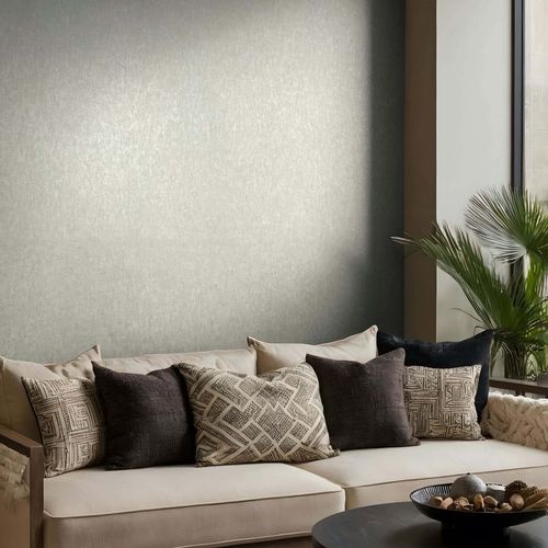 Non-woven wallpaper plain used look beige grey 35550