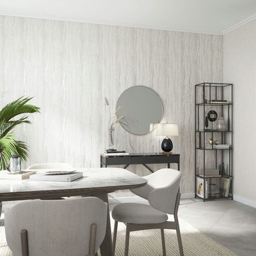 Non-woven wallpaper concrete look grey cream gloss 35155