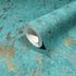 Non-woven wallpaper concrete look turquoise gold 35164 3
