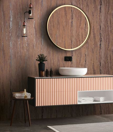 Non-woven wallpaper concrete look brown silver 35166