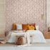 Non-woven wallpaper floral bamboo leaves pink orange 81670 1