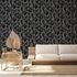 Non-woven wallpaper floral bamboo leaves black grey 81672 3