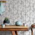 Non-woven wallpaper floral bamboo leaves white grey 81673 3