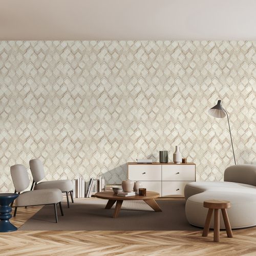 Non-woven wallpaper wood look graphic cream beige 81678