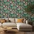 Non-woven wallpaper Tropical Floral Black Green Pink 81685 1