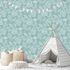 Non-woven wallpaper Underwater Floral Turquoise White 81688 1