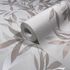 Non-woven wallpaper leaves white beige silver 82459 4