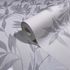 Non-woven wallpaper leaves white grey silver metallic 82460 3