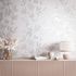 Non-woven wallpaper leaves white grey silver metallic 82460 4