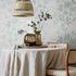 Non-woven wallpaper leaves white turquoise silver 82461 1