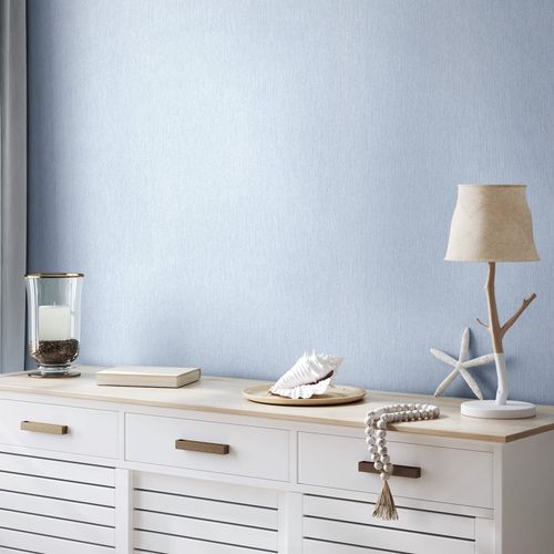 Non-woven wallpaper plain texture light blue white 82483