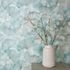 Non-woven wallpaper leaves turquoise cream glitter 10470-18 4