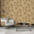 Non-woven wallpaper floral leaves gold metallic 10470-30 1
