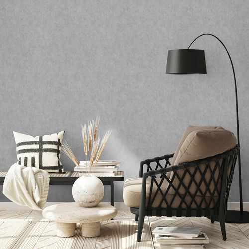 Non-woven wallpaper plain grey glitter 10473-10