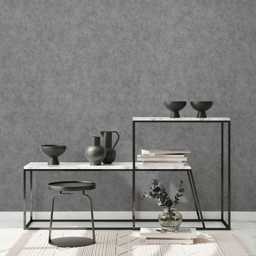 Non-woven wallpaper plain silver metallic 10473-29