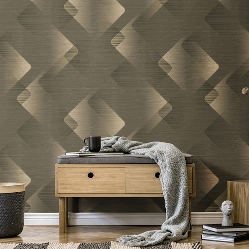 Non-woven wallpaper graphic gray gold metallic 10479-15