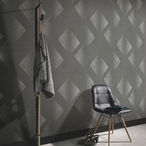 Non-woven wallpaper graphic grey glitter 10479-47