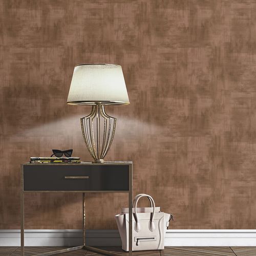 Non-woven wallpaper plaster look copper metallic 10480-48