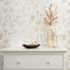Non-woven wallpaper leaves floral white grey beige 10506-31 1