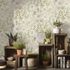 Non-woven wallpaper leaves floral white green 10506-35 1