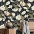 Non-woven wallpaper floral flowers black cream 10508-15 5