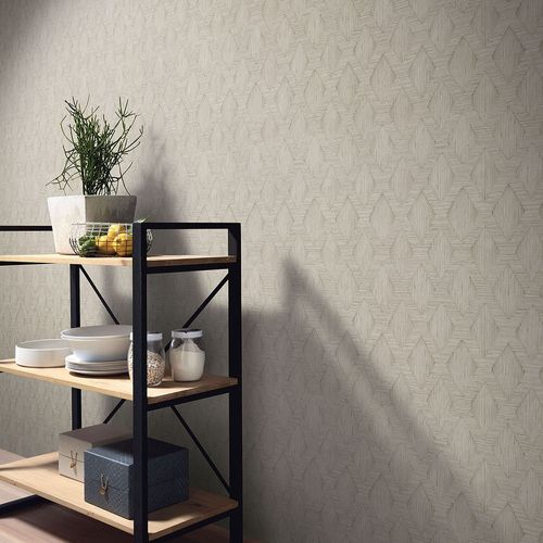 Non-woven wallpaper graphic stripes beige brown 10509-02