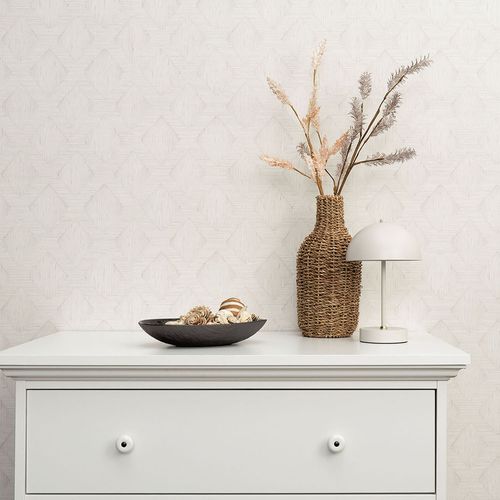 Non-woven wallpaper graphic stripes grey cream 10509-31