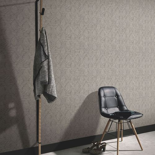 Non-woven wallpaper graphic stripes brown grey 10509-37