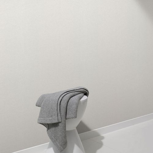 Non-woven wallpaper textile look plain white grey 10510-01