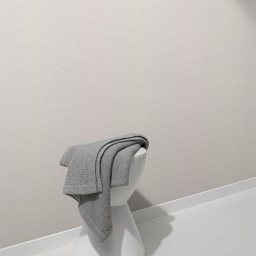 Non-woven wallpaper textile look plain grey cream 10510-14